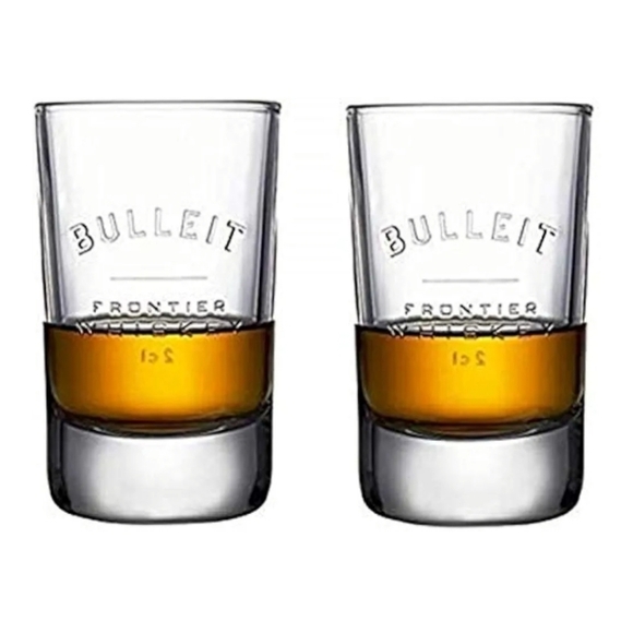 Bulleit Bourbon Frontier Whiskey Embossed Oval Rocks Glasses - Made in Italy - Picture 4 of 5